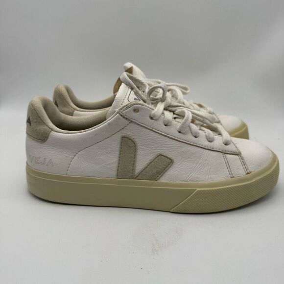 Veja Campo‎ Low Chromefree Leather White Natural Women's Size 7 - Picture 1 of 5